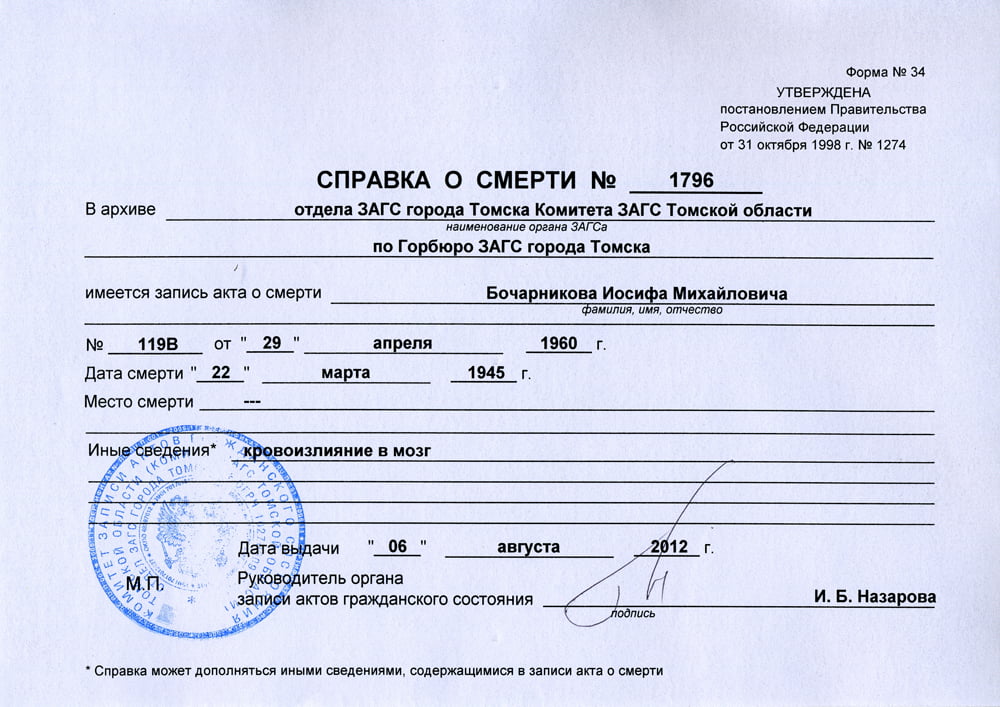 где получить копию свидетельства о смерти прабабушки комплектующие для лестниц